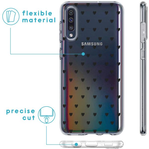 imoshion Coque Design Samsung Galaxy A50 / A30s - Cœurs - Noir