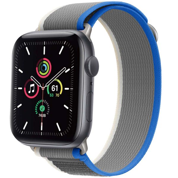 imoshion Bracelet en nylon Trail Apple Watch Series 1-10 / SE / Ultra (2) - 42/44/45/46/49 mm - Blue Grey