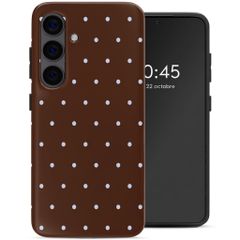Selencia Coque arrière Vivid avec MagSafe Samsung Galaxy S24 - Happy Dots Chocolate