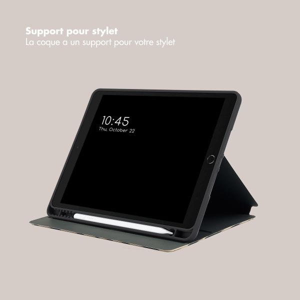 Selencia Coque tablette Vivid Apple iPad 9 (2021) 10.2 pouces / iPad 8 (2020) 10.2 pouces / iPad 7 (2019) 10.2 pouces - Art Wave Black
