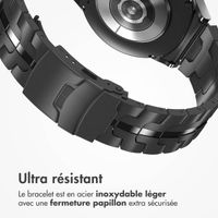 Accezz Bracelet Steel Samsung Galaxy Watch 4 / 5 / 6 / 7 / FE (20 mm) - Noir
