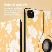 imoshion Coque tablette Design rotatif à 360° iPad Pro 12.9 (2018 / 2020 / 2021 / 2022) - Yellow Flowers