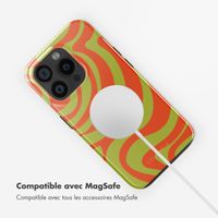 Selencia Coque arrière Vivid Tough avec MagSafe iPhone 15 Pro - Wavy Swirl Orange Fern