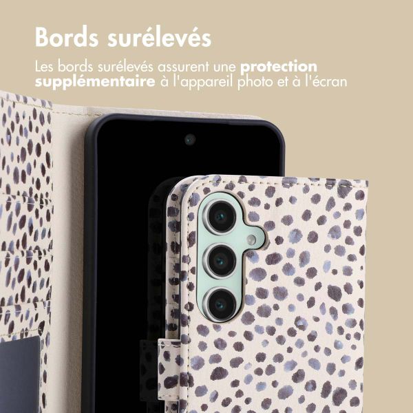 imoshion Étui de télephone portefeuille Design Samsung Galaxy S25 - Black And White Dots