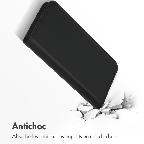 Accezz Étui de télephone Slim Folio en cuir de qualité supérieure Apple iPhone 15 Pro - Noir