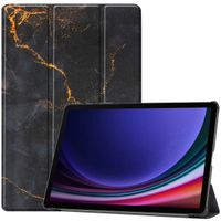 imoshion Coque tablette Design Trifold Samsung Galaxy Tab S10 Plus / Tab S9 Plus - Black Marble