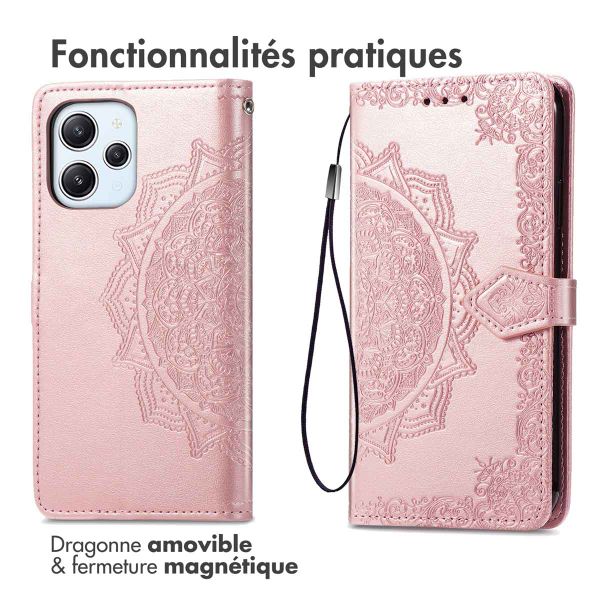 imoshion Etui de télephone Mandala Xiaomi Redmi 12 - Rose Doré