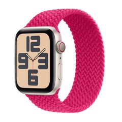 Apple Bracelet Solo tressé Apple Watch | 44/45/46/49 mm - Taille 4 - Raspberry