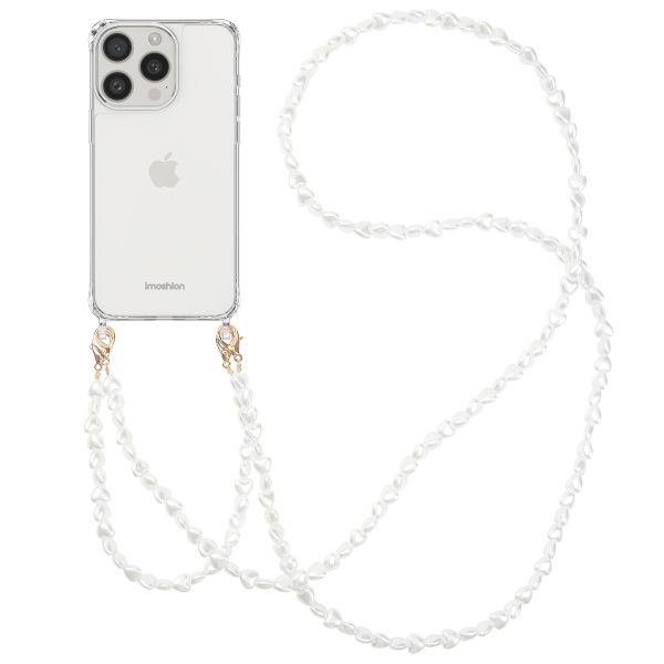 imoshion Coque avec dragonne + ﻿bracelet iPhone 15 Pro - Perles cœurs