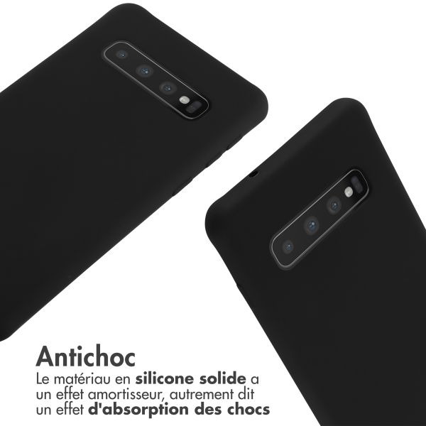 imoshion ﻿Coque en silicone avec cordon Samsung Galaxy S10 - Noir