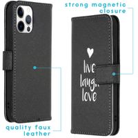 imoshion Coque silicone design iPhone 12 (Pro) - Live Laugh Love