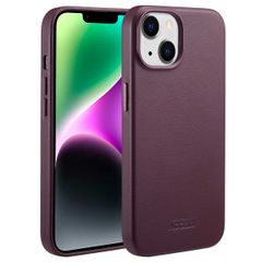 Accezz Coque arrière en cuir avec MagSafe iPhone 14 - Heath Purple