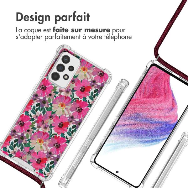 imoshion Coque Design avec cordon Samsung Galaxy A53 - Flower Water