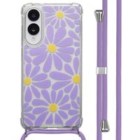 imoshion Coque Design avec cordon Samsung Galaxy S25 Edge - Tropical Violet Flowers Connect