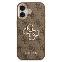 Guess Coque 4G Metal Logo Backcover Apple iPhone 17 - Gold Edge - Brown