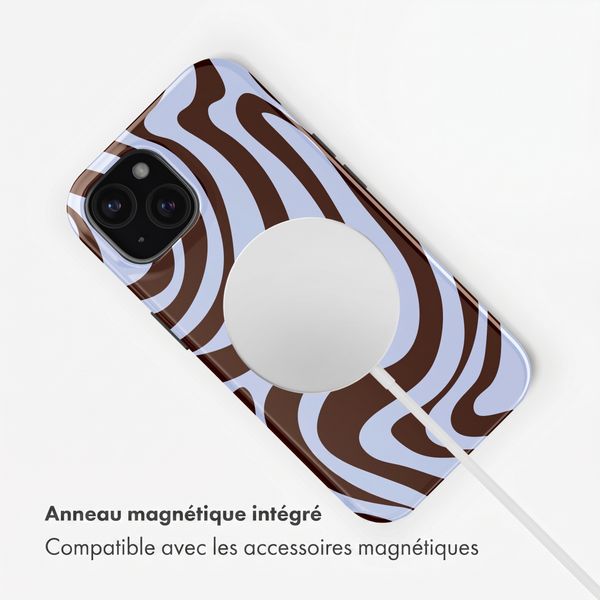 Selencia Coque arrière Vivid avec MagSafe Apple iPhone 15 - Dream Swirl Chocolate
