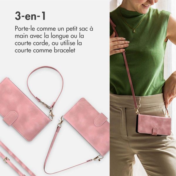 imoshion Etui de télephone portefeuille avec cordon Apple iPhone SE (2022 / 2020) / 8 / 7 - Rose