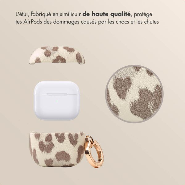 Selencia Coque Sabi Apple AirPods 4 - imprimé léopard - Soft Ivory