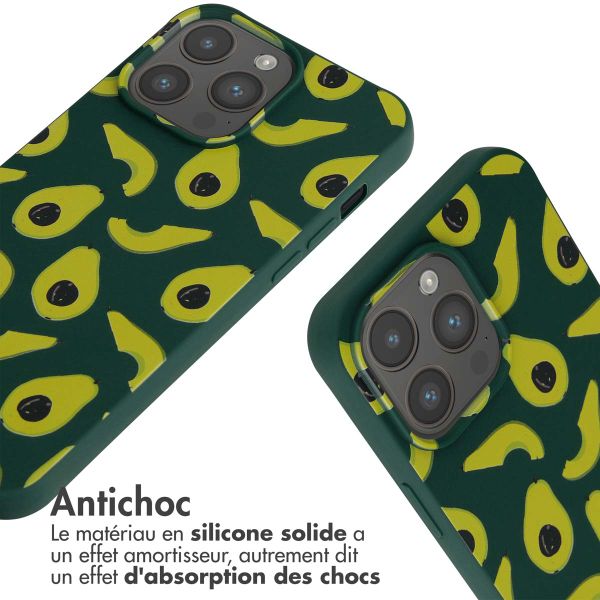 imoshion Coque design en silicone avec cordon iPhone 15 Pro Max - Avocado Green