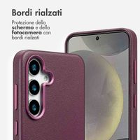 Accezz Coque arrière en cuir avec Magsafe Samsung Galaxy S25 - Heath Purple