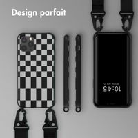 Selencia ﻿Coque design en silicone avec cordon amovible iPhone 11 Pro - Irregular Check Black