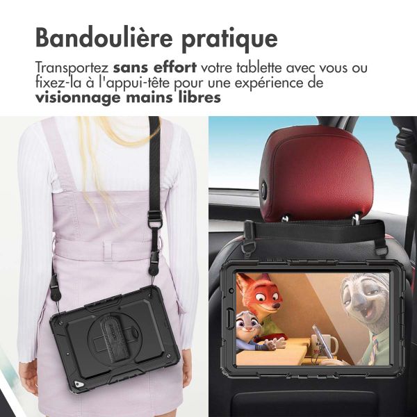 Accezz Coque arrière robuste avec bandoulière iPad Air 11 pouces (2024) M2 - Noir