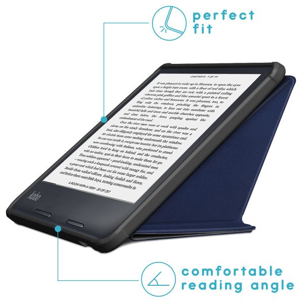 imoshion Étui de liseuse portefeuille Pliable Kobo Sage / Tolino Epos 3 - Bleu foncé