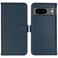 Selencia Étui de téléphone portefeuille en cuir véritable Google Pixel 8 - Bleu