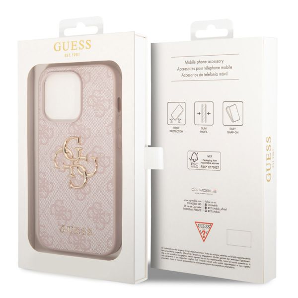 Guess Coque 4G Metal Logo Backcover Apple iPhone 15 Pro - Rose