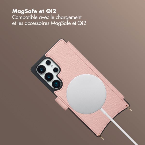 Selencia Étui Riva avec MagSafe et cordon de téléphone Samsung Galaxy S25 Ultra - Old Pink