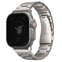 Uniq Bracelet Osta en acier avec maillons auto-ajustables Apple Watch Series 1 t/m 11 / SE / Ultra (44/45/46/49 mm) - Titanium (Silver)