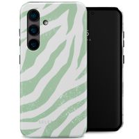 Selencia Coque arrière Vivid Tough Samsung Galaxy S24 - Colorful Zebra Sage Green