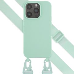 Selencia Coque silicone avec cordon amovible Apple iPhone 14 Pro - Turquoise