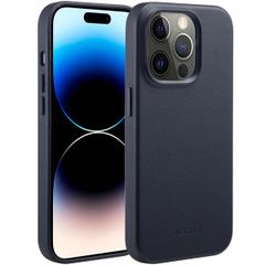 Accezz Coque arrière en cuir avec MagSafe Apple iPhone 14 Pro - Onyx Black