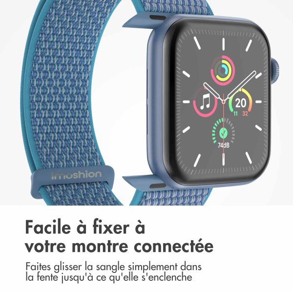 imoshion Bracelet en nylon Apple Watch Series 1 t/m 11 / SE / Ultra (44/45/46/49 mm) - Marine Blue