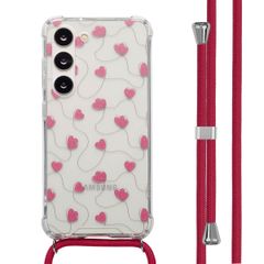imoshion Coque Design avec cordon Samsung Galaxy S23 - Dusty Rose Connected Hearts