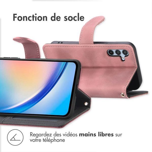 imoshion Etui de téléphone portefeuille avec cordon Samsung Galaxy A34 (5G) - Rose