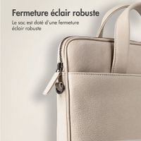 Accezz Leather Sac ordinateur 16 pouces - Beige