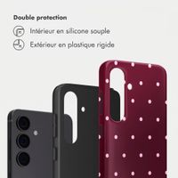 Selencia Coque arrière Vivid Samsung Galaxy S24 - Happy Dots Burgundy