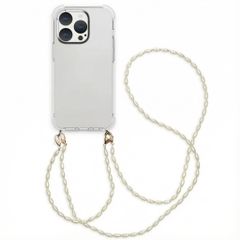 imoshion Coque avec dragonne + bracelet - Perles Apple iPhone 15 Pro - Transparent