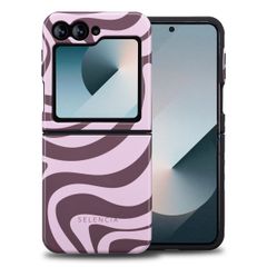 Selencia Coque arrière Vivid Samsung Galaxy Z Flip 6 / Flip 7 FE - Wavy Swirl Pink Plum
