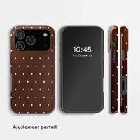 Selencia Coque arrière Vivid avec MagSafe Apple iPhone 17 Pro - Happy Dots Chocolate