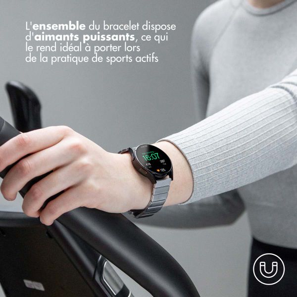 Selencia Bracelet magnétique en acier Samsung Galaxy Watch 7 40/44 mm - Argent
