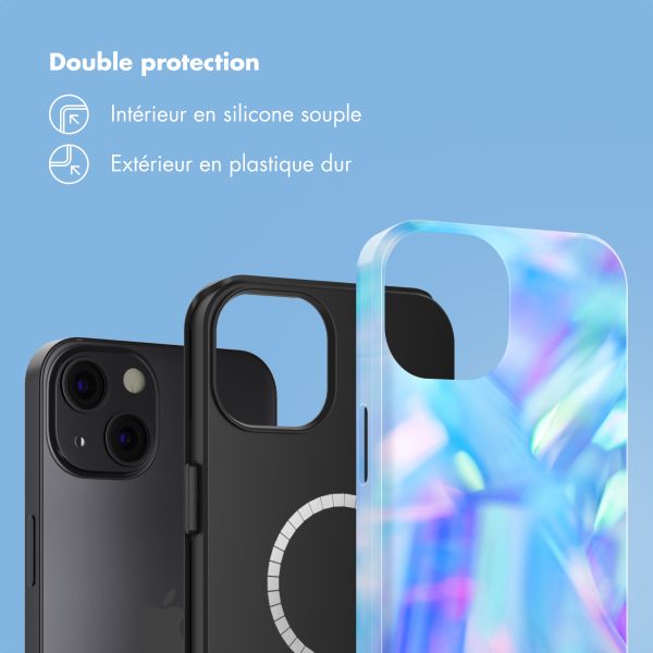 Selencia Coque arrière Vivid Tough avec MagSafe iPhone 13 - Holographic Blue Dream