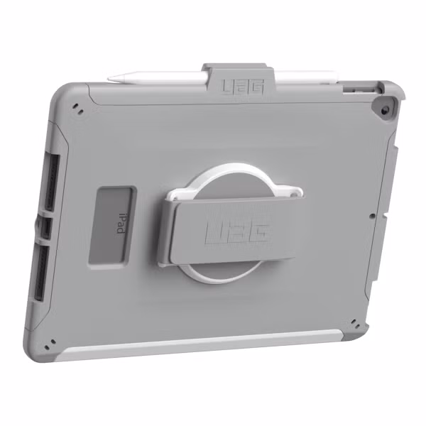 UAG Coque tablette Scout Healthcare avec strap Apple iPad 9 (2021) 10.2 pouces / iPad 8 (2020) 10.2 pouces / iPad 7 (2019) 10.2 pouces - Blanc / Gris