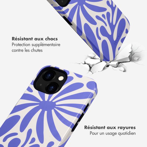 Selencia Coque arrière Vivid Tough iPhone 13 - Modern Bloom Sapphire Blue