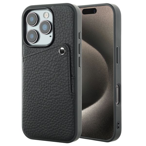 Selencia Coque Riva avec porte-cartes Apple iPhone 15 Pro - Noir