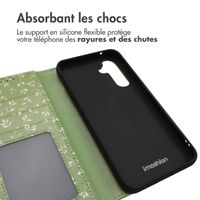 imoshion Étui de télephone portefeuille Design Samsung Galaxy A54 (5G) - Green Flowers
