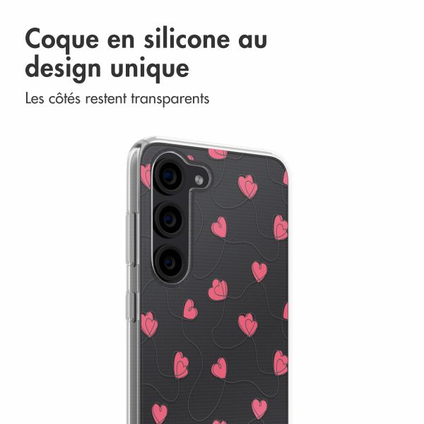 imoshion Coque design pour Samsung Galaxy S23 - Dusty Rose Connected Hearts