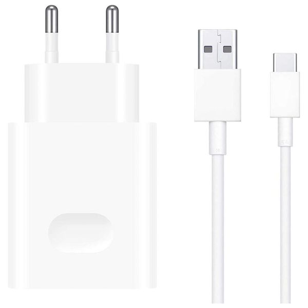 Huawei Adaptateur secteur original - Chargeur avec câble USB-C - Port USB - 22,5 W - Blanc